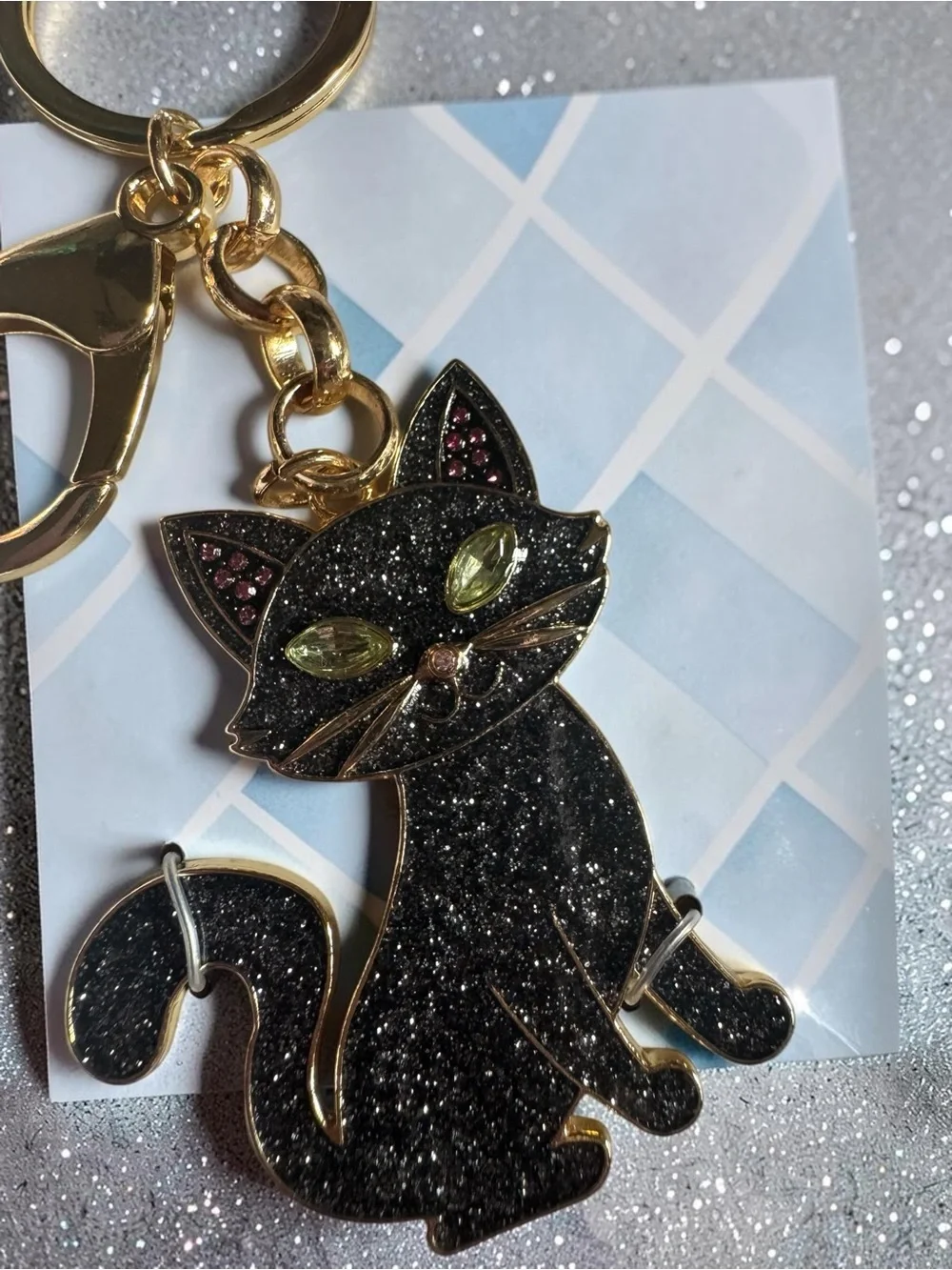 BaubleBar Black Cat Keychain Charm - NIB